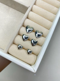 Trio de brinco coração niquel ot17 - comprar online