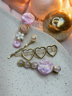 Kit 4 peças esfera/coração BCFD01 - Ruchelli Bijoux