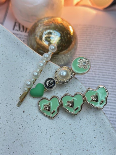 Kit 3 peças corações rosetas BCGR01 - Ruchelli Bijoux