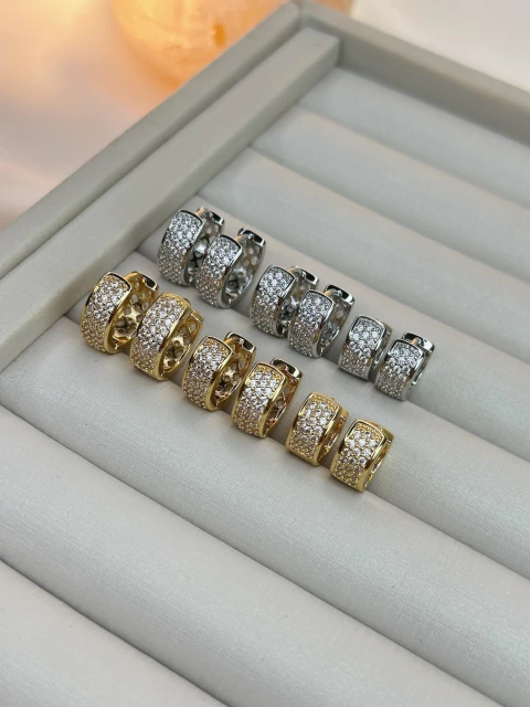 Trio de brico redondo cravejado BRIFD10 - comprar online