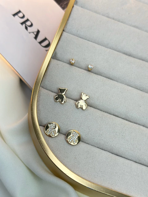 Trio brinco urso BRIJU09 - comprar online