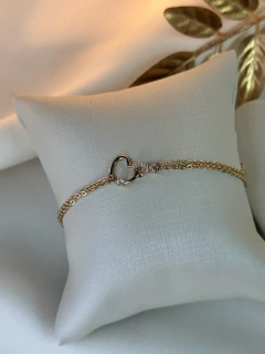 Pulseira coração vazado PUGR10 - Ruchelli Bijoux