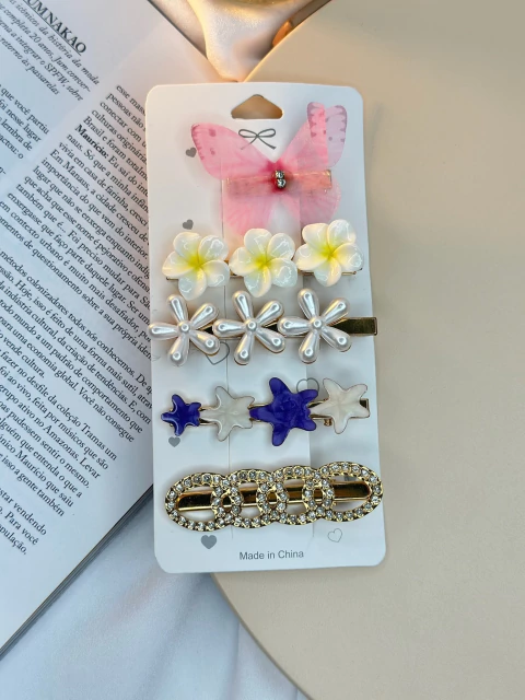 Cartelona 5 peças hibisco e borboleta CARMU01 - comprar online