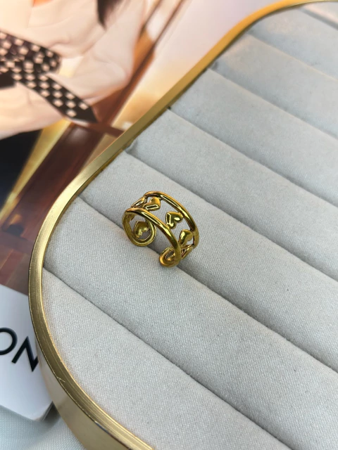 Anel regulável aço inoxicidável duplo fio coração ANMN05 - comprar online