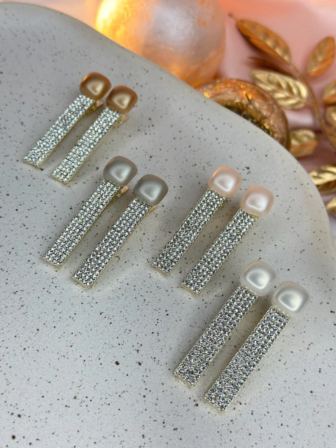 Kit 2 bicos de pato reto cravejado quadrado BCLR04 - comprar online