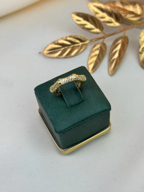 Anel LUXO regulável geométrico/cravejado ANSO01 - comprar online