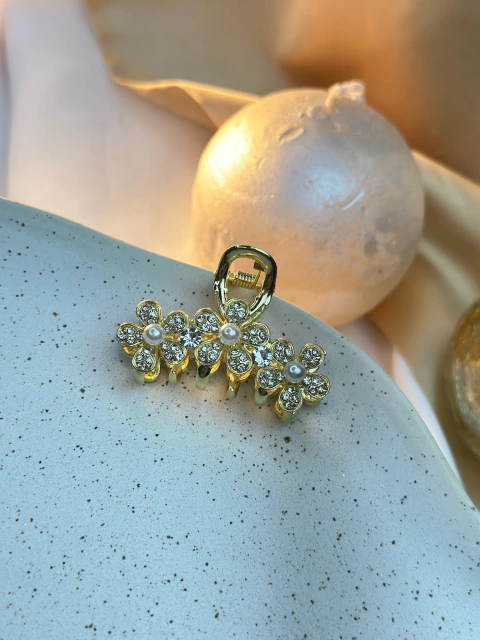 Piranha ferro P cravejada trio flores 1 PILY01 - comprar online