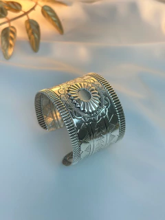 Bracelete envelhecido desenhado BRALC03 - Ruchelli Bijoux