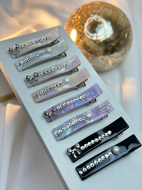 Kit 2 bicos de pato reto laço strass BCFD07 - comprar online