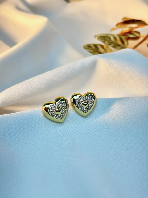 Brinco coração ponta/borda BRIJC08 - comprar online