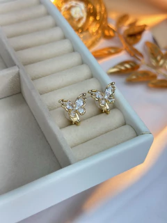 Brinco de pressão borboleta zircônia BRIJU01 - Ruchelli Bijoux