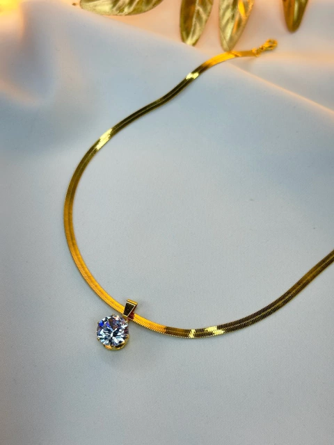 Chocker FOLHEADO fita/cristal COMU09 - comprar online