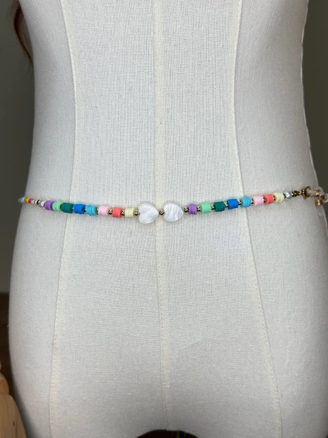 Cinto miçangas e coração CINPR01 - comprar online