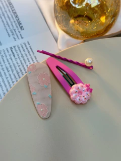 Kit 3 peças oval flores pintadas INFJC01 - loja online