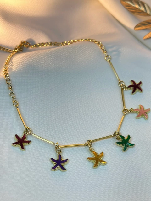 Colar Estrelas coloridos COJ13 - comprar online