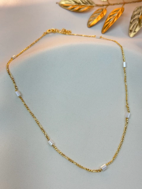 Colar FOLHEADO grão de arroz CORN02 - comprar online