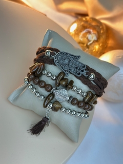 Kit de pulseira mao de fatima courino PUJ01 - Ruchelli Bijoux