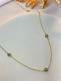 Colar FOLHEADO longo borboleta cristal CORN02 na internet