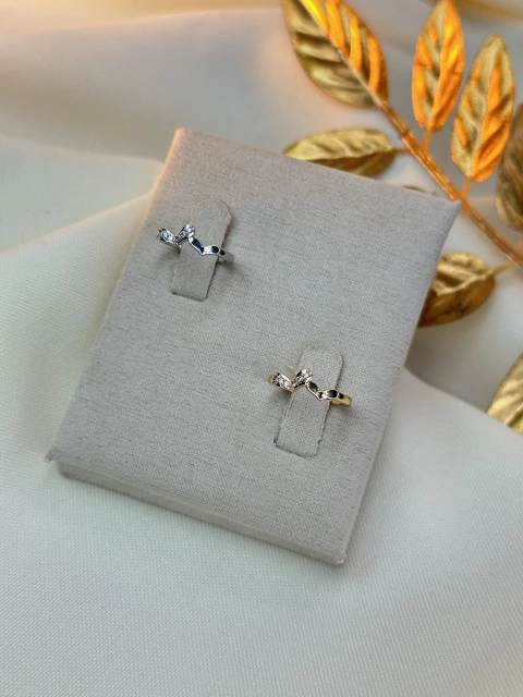 Anel falange coração fino cravejado ANJM02 - comprar online