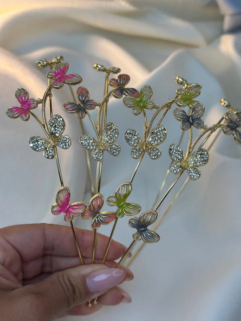 Tiara ferro borboleta resinada/cravejada TILS07 - comprar online