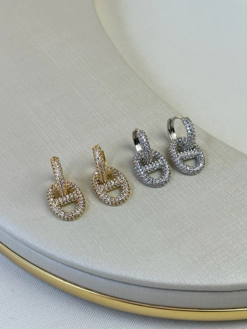 Brinco elos cravejado BRISN07 - comprar online