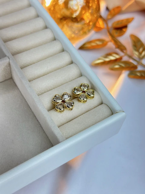 Brinco trevo zircônia BRIJT01 - comprar online