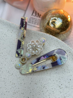 Imagem do Kit 3 bicos de pato reto cravejado/flor BCLR01