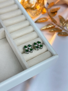 Brinco trevo zircônia BRIJT01 - Ruchelli Bijoux