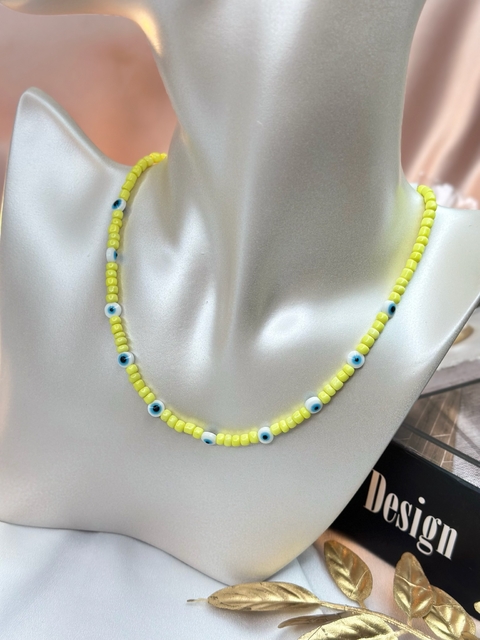 Colar amarelo olho grego COJW01 - comprar online