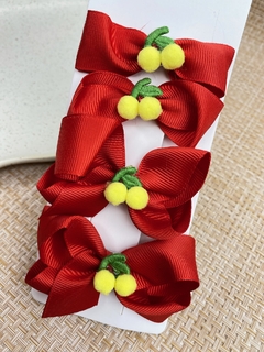 Kit 4 bico pato laço CHERRY infantil fd31 - Ruchelli Bijoux