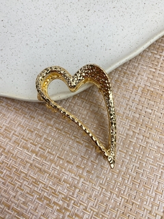 Piranha G coração martelado jl01 - Ruchelli Bijoux