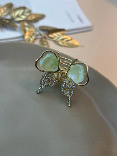 Piranha m borboleta vidro/cravejada ponta PIFD03 - Ruchelli Bijoux