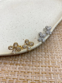 Brinco PRESSÃO flor zircônia ju16 - comprar online