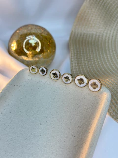 Trio de brincos redondos insp vancleef BRIJU02 - Ruchelli Bijoux