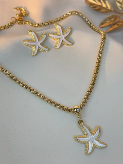 Kit colar veneziana /brinco estrela do mar COJ17 - loja online