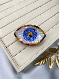 Piranha M oval tarta/azul royal riscado olho grego pk130