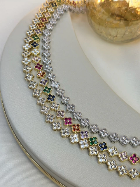 Kit colar/brinco LUXO insp vancleef trevo COPK14 - comprar online