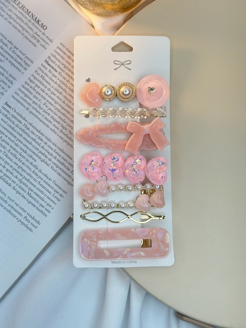 Cartelona 7 peças oval e laço rosa CARPK01 - comprar online