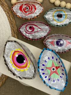 Piranha G olho grego marmorizado PICR06 - Ruchelli Bijoux