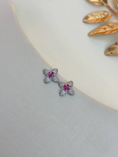 Imagem do Brinco cravejado flor 4 pontas BRIAE02