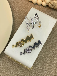 Trio bico de pato borboleta desenhada/ zigzag flor gr71 - loja online