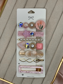 Kit 7 peças rosa flor/quadrado vazado pk137 - comprar online