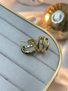 Brinco argola tripla 2 BRIDN03 - Ruchelli Bijoux