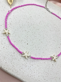 Chocker rosa trio de estrela do mar miçanga am09 - comprar online