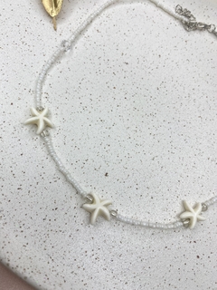 Chocker branco trio de estrela do mar miçanga am09 - comprar online