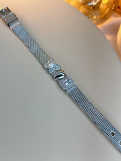 Pulseira aço inox com 3 charms PUPR01 - loja online