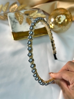 Tiara de corrente com pérola G TIAJC01 - Ruchelli Bijoux
