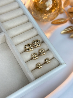 Trio de brincos trevo liso BRIJU01 - Ruchelli Bijoux