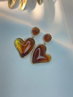 Brinco coração pendurado BRICL03 - Ruchelli Bijoux