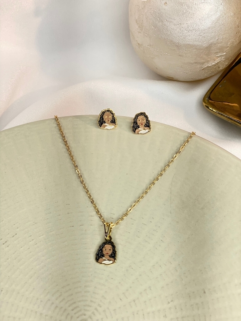 Conjunto brinco e colar moana CORU01 - comprar online